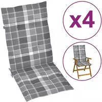 vidaXL Gartenstuhlauflagen f&uuml;r Hochlehner 4 Stk. 120x50x3cm Stoff