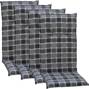 NYVI Gartenstuhl-Auflage Barcelona 4er Set Grau Polyester NYVI Gartenstuhl-Auflage Barcelona 4er Set Grau Polyester