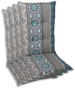 GO-DE Sesselauflage 4er Set blau 108 cm x 50 cm x 7 cm