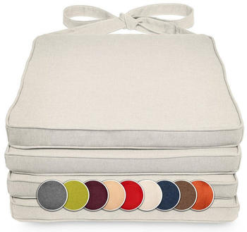 sunnypillow Stuhlkissen 4er Set Stuhlkissen 40 x 45 x 5cm, Ecru