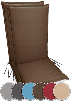 sunnypillow 2er Set Gartenstuhlauflagen 120 x 50 Braun
