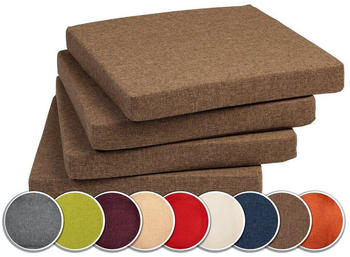 sunnypillow Stuhlkissen 4er Set Kissen 40 x 40 x 5 cm braun