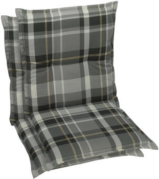 GO-DE Sesselauflage 100x5,5x50cm kariert 2 St. grau creme anthrazit (49550134-0)