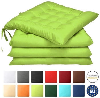 Beautissu Lea Stuhlkissen 4er Set 40x40x5cm apfelgr&uuml;n (S04020885GV)