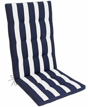 Herlag Hochlehner Gartenstuhlauflage Mia Blau-Gestreift 123x50x5cm