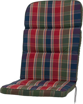 Kettler Auflage Hochlehner Kreta 8699 rot-blau-grün kariert 120x50x7 cm (P01445-8699BA)