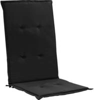 Gartenstuhlauflagen F&uuml;r Hochlehner 4 Stk. Schwarz 120x50x3 Cm Vidaxl