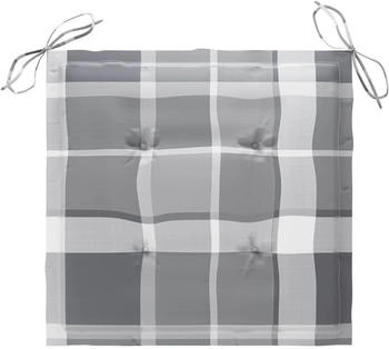 vidaXL Gartenstuhl-Kissen 4 Stk. Grau Karomuster 50x50x3 cm (314072)