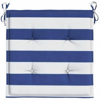 vidaXL Gartenstuhl-Kissen 2 Stk. Blau & Wei&szlig; Gestreift 50x50x4cm Stoff