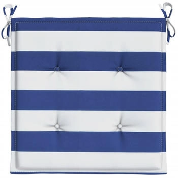 vidaXL Gartenstuhl-Kissen 2 Stk. Blau & Wei&szlig; Gestreift 50x50x3cm Stoff (361077)