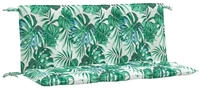 vidaXL Gartenbank-Auflagen 2 Stk. Blattmuster 120x50x7cm Oxford-Gewebe
