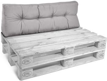 Beautissu ECO Style Palettenkissen R&uuml;cken 120x40x10cm Hellgrau