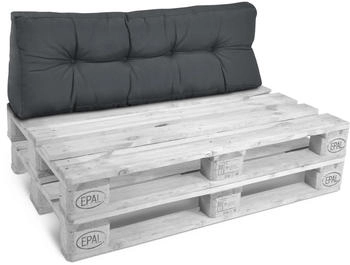 Beautissu ECO Style Palettenkissen R&uuml;cken 120x40x10cm Graphitgrau