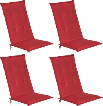 Beautissu Loft HL Hochlehner 120x50x6cm Rot 4tlg