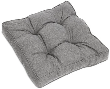 Beautissu Beauflair Loungekissen Outdoor Sitz 60x60x10cm Hellgrau