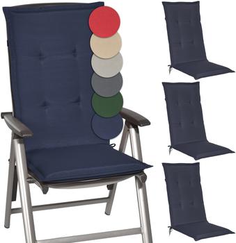 Beautissu Loft HL Hochlehner 120x50x6cm Dunkelblau 4tlg