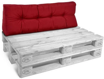 Beautissu ECO Style Palettenkissen R&uuml;cken 120x40x10cm Rot