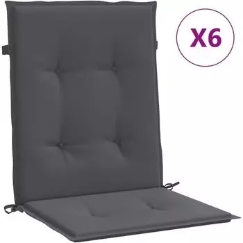 vidaXL Gartenstuhlauflagen für Niedriglehner 6 Stk. Anthrazit (314131)