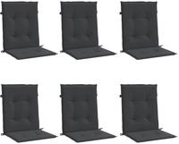 vidaXL Gartenstuhlauflagen f&uuml;r Niedriglehner 6 Stk. Schwarz 100x50x3cm