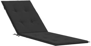 vidaXL Liegestuhl-Auflage Schwarz Blattmuster Oxford-Gewebe (314180)
