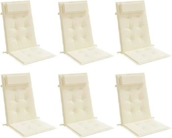 vidaXL Hochlehner-Auflagen 6 Stk. Creme Oxford-Gewebe (361882)