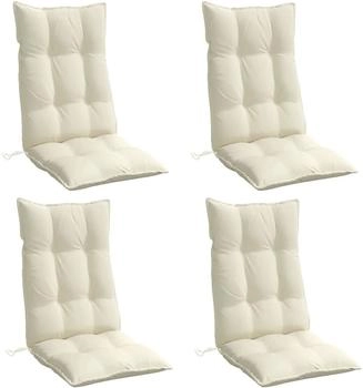 vidaXL Hochlehner-Auflagen 4 Stk. Creme Oxford-Gewebe (9839.377609)