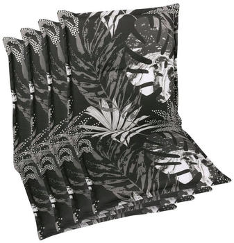 GO-DE Gartenstuhlauflage 50 x 110 x 7 cm 4er Set schwarz
