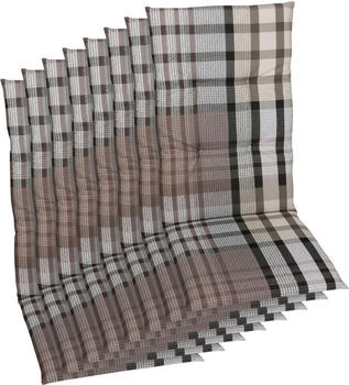 GO-DE Hochlehner-Auflage 48 x 118 x 5 cm 8er Set braun