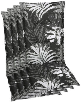 GO-DE Hochlehner-Auflage 50 x 120 x 7 cm 4er Set schwarz