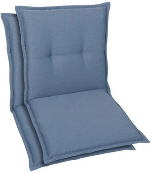 GO-DE Niedriglehner-Auflage 50 x 100 x 7 cm 2er Set blau