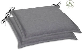 GO-DE Gartenstuhl-Sitzkissen 47 x 45 x 5 cm 2er Set grau