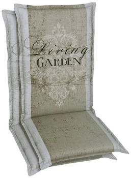 GO-DE Gartenstuhlauflage 50 x 108 x 7 cm 2er Set beige