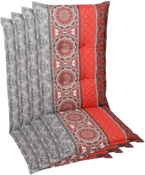 GO-DE Gartenstuhlauflage 50 x 108 x 7 cm 4er Set rot