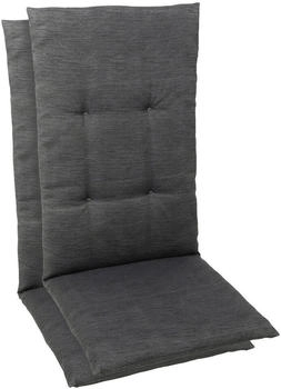 GO-DE Hochlehner-Auflage 48 x 118 x 5 cm 2er Set grau