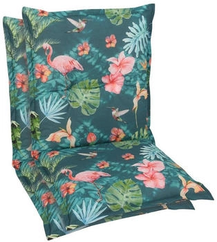 GO-DE Niedriglehner-Auflage 50 x 100 x 8 cm 2er Set türkis