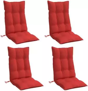 vidaXL Hochlehner-Auflagen 4 Stk. Rot Oxford-Gewebe (377621)