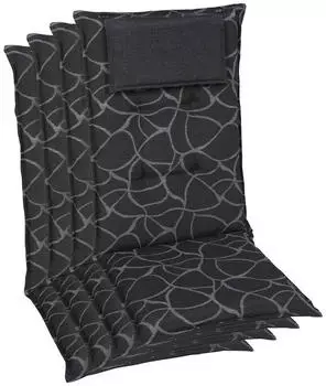 GO-DE Hochlehner-Auflage 50 x 120 x 7 cm 4er Set anthrazit