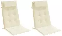 vidaXL Hochlehner-Auflagen 2 Stk. Creme Oxford-Gewebe