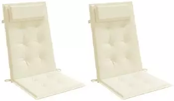 vidaXL Hochlehner-Auflagen 2 Stk. Creme Oxford-Gewebe (361880)