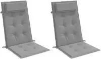 vidaXL Hochlehner-Auflagen 2 Stk. Grau Oxford-Gewebe