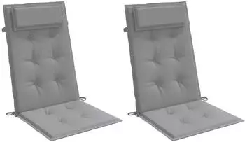 vidaXL Hochlehner-Auflagen 2 Stk. Grau Oxford-Gewebe (361877)