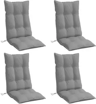 vidaXL Hochlehner-Auflagen 4 Stk. Grau Oxford-Gewebe (377606)