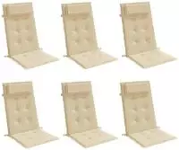 vidaXL Hochlehner-Auflagen 6 Stk. Beige Oxford-Gewebe