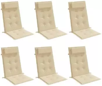 vidaXL Hochlehner-Auflagen 6 Stk. Beige Oxford-Gewebe (361885)