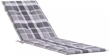 vidaXL Liegestuhl-Auflage Grau Karomuster (75+105)x50x4cm (314187)
