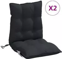 vidaXL Niedriglehner-Auflagen 2 Stk. Schwarz Oxford-Gewebe