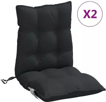 vidaXL Niedriglehner-Auflagen 2 Stk. Schwarz Oxford-Gewebe (377692)