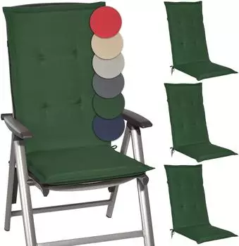 Beautissu Loft HL Hochlehner 120x50x6cm Dunkelgr&uuml;n 4tlg