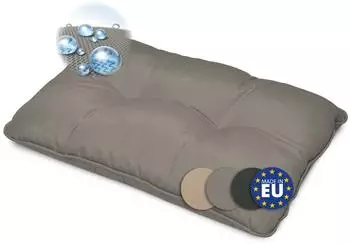 Beautissu Flair Loungekissen Outdoor Rücken 50x40x12cm Hellgrau