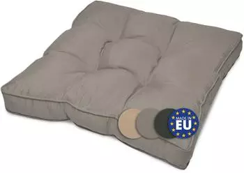 Beautissu Flair Loungekissen Outdoor Sitz 60x60x10cm Hellgrau